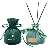 Parfum de luxe Mescente bâton de rotin bouteille en verre arôme naturel diffuseur d'huile essentielle de roseau et ensemble de bougies