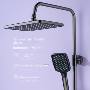 Pistola de rocío de la mañana, pantalla Digital inteligente gris, válvula mezcladora de ducha, hogar, apartamento presurizado, botón de Piano, Baño - Product Image 4