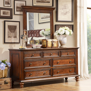 Rắn gỗ mỹ sồi đỏ đồ nội thất phòng ngủ Set-bao gồm giường bàn trang điểm đầu giường cho phòng ngủ sử dụng - Product Image 6