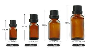 Flacons en verre ambré vides de 10 ml avec compte-gouttes Euro et bouchon noir inviolable pour crème visage et contour des yeux - Product Image 6