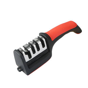 Affûteur de couteaux de cuisine professionnel 4 étapes avec accessoires intelligents ; Pierre à aiguiser en céramique pour ciseaux en acier tungstène noir - Product Image 1