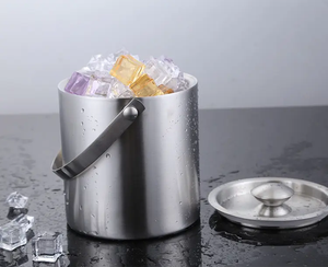 Seau à glace double en acier inoxydable 304 avec couvercle pour vin, champagne, bière, fête - Product Image 6