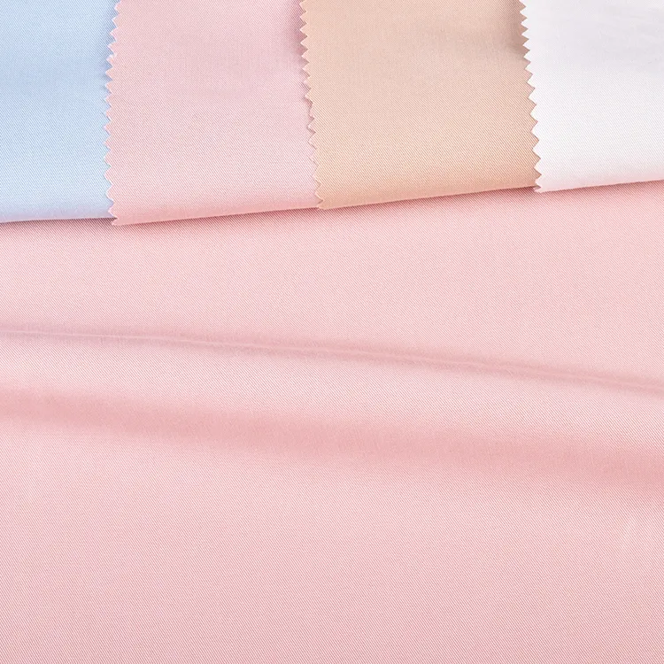 Toptan özel tasarım düz renk katı boyalı dokuma gömlek için 100% Tencel kumaşlar