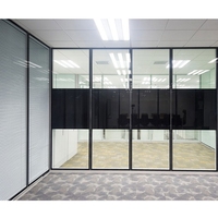 Cloison de séparation commerciale démontable à prix d'usine Foshan, système de cloison modulaire en aluminium et verre pour bureau Foshan