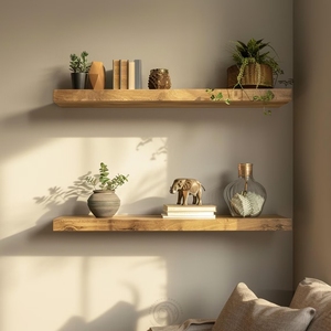 <span class=keywords><strong>Étagère</strong></span> <span class=keywords><strong>murale</strong></span> rustique en bois d'orme massif avec fixation discrète pour salon, chambre, <span class=keywords><strong>cuisine</strong></span>, décoration intérieure - Product Image 4