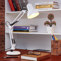 Lampes de bureau Led modernes professionnelles lampe de lecture réglable longue lampe de Table à bras oscillant E27 ampoule lampe de travail en métal