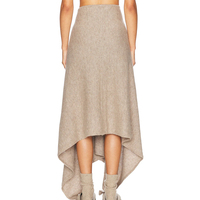 Suéter Largo de Punto para Mujer, Estilo Casual, Cintura Baja, Antiarrugas, Minimalista y Chic, Color Beige, con Detalle de Botones Asimétricos, Marca Wisrise