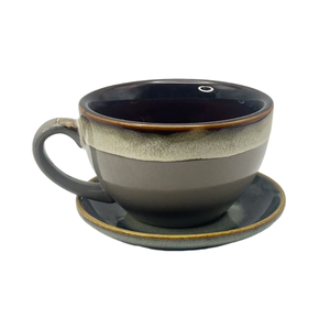 Factory Custom Japanese Retro Kiln Change Latte Coffee Mug 3oz 6oz 9oz Creative Ceramic Coffee Cup and Saucer <b>Set</b> - Product Image 2