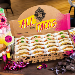 Embalaje de comida rápida para llevar personalizado Tortilla Nachos Burritos Tacos Wrap Family Sharing Paper Modular Compartimento Caja Contenedor - Product Image 1