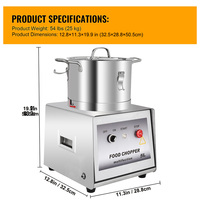 Hachoir Électrique Commercial en Acier Inoxydable pour Légumes, Capacité 7L, Moteur en Cuivre, pour Restaurants et Hôtels - Ail