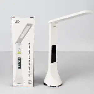 Lampu LED Perawatan Mata, Lampu Meja Bisnis ABS Kristal untuk Kamar Tidur, Penerangan Dalam Ruangan dengan Baterai