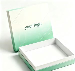 Boîte en papier avec logo personnalisé, boîte de luxe avec couvercle et fond pour cosmétiques et vêtements - Product Image 1