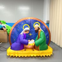 Décorations de Noël transfrontalières : Scène de la Nativité, ornements de jardin lumineux à LED et décorations de Noël gonflables