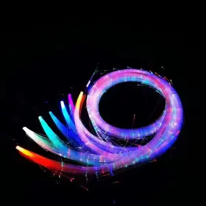 Parti ışıkları için sıcak satış parlayan Fiber optik dans kırbaç gece Bar kulübü LED Fiber optik lambalar gösterir