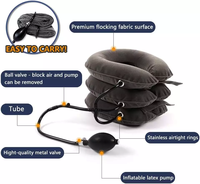 Collier extensible gonflable à trois tubes pour le soulagement instantané de la douleur au cou