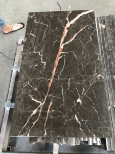 Azulejo de mármol marrón con vetas doradas y blancas - Product Image 6