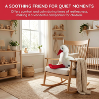 Peluche Cigogne Blanche Réaliste avec Bouche et Jambes Rouges, Douce, 9 Pouces, Oiseaux Amusants, Décoration Maison, Cadeaux de Fêtes pour Enfants