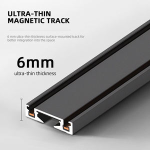 Ultrafino moderno 6mm DC48V Luz de pista cuerpo de aluminio inteligente magnético LED carril AR111 Base para el hogar Hotel pared <span class=keywords><strong>Eclipse</strong></span> iluminación - Product Image 3