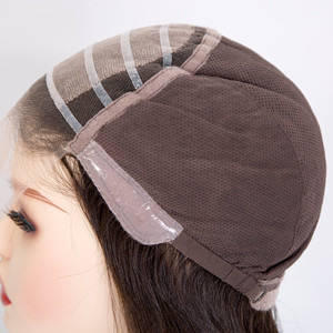 Premie entièrement attaché à la main haut en soie couleur brune naturelle perruques médicales de cheveux humains européens vierges bruts - Product Image 1