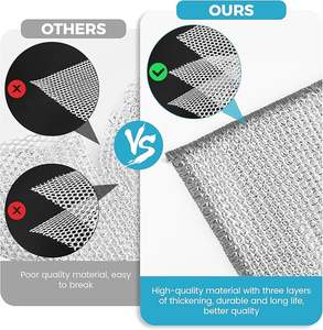 Paquete de 10 Paños de Cocina Metálicos de 3 Capas, Nuevos y Mejorados, Sin Rayones ni Olor, Paño Multiusos para Lavar Platos en Seco y Húmedo - Product Image 6