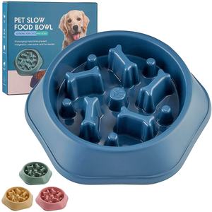 Hot Sale Healthy BPA-Free Durable Preventing Choking ABS <strong>Plastic</strong> Bone Pattern Pet <strong>Dog</strong> Slow Feed Food Water Eating <strong>Bowl</strong> - Product Image 1