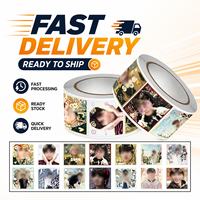 500 autocollants Washi Graffiti Bangtan Boys, cartes carrées Kpop Idol, ruban adhésif pour fans et autocollants décoratifs pour scrapbooking DIY