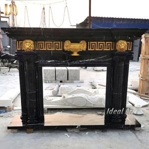 Marco de <span class=keywords><strong>Chimenea</strong></span> de Mármol Negro Estilo Inglés Ideal Arts, <span class=keywords><strong>Chimenea</strong></span> de <span class=keywords><strong>Piedra</strong></span> <span class=keywords><strong>Negra</strong></span> Antigua en Venta - Product Image 4