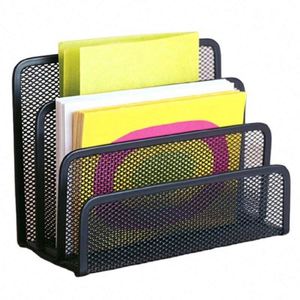Porte-documents à 3 sections pour la maison et le bureau, organiseur de courrier et de notes, accessoire de bureau en treillis métallique - Product Image 1