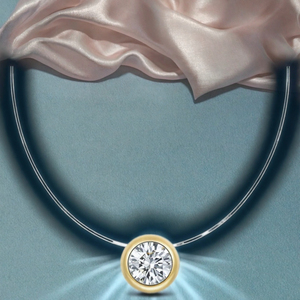 Collier en Moissanite couleur D, chaîne invisible en argent S925, pendentif plaqué or pour femme - Product Image 3