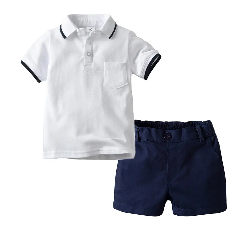 뜨거운 어린이 소년 공식 정장 의류 세트 키즈 폴로 셔츠 세트