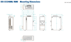 Advantech EKI 5524MMI 4 porta 2 x100fx porta veloce Ethernet provew interruttore industriale - Product Image 2