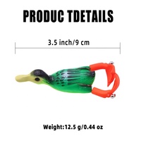Leurre de surface en forme de canard avec hélice rotative, appât souple creux, hameçons anti-herbe pour achigan et black-bass