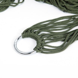 Nylon Hammock With Rings Thickened Mesh <b>Single</b> Person Outdoor Indoor <b>Swing</b> Leisure Tree Bed Durable Minimalist Design - Product Image 3