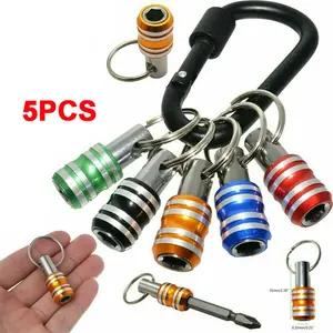 5PCS 1/4 Hex Shank Impact Drill Bit Keychain Quick Change Connect Holder Drill Screw Adapter