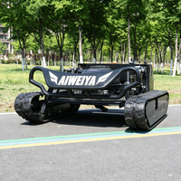 Tondeuse RC à essence dédiée aux pentes, moteur 4 temps, connexion sans fil, désherbeuse agricole tout-terrain à chenilles antidérapantes