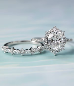 Women's <b>White</b> Gold Round Brilliant Cut Diamond Engagement Ring With Halo And <b>Side</b> Stones GIA Certified Classic Style - Product Image 5