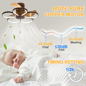 Hiện Đại Hoa Thiết Kế DC Động Cơ Kim Loại LED Quạt Trần Ánh Sáng 6-Tốc Độ Thay Đổi Độ Sáng Điều Khiển Từ Xa Có Thể Điều Chỉnh Cho Phòng Ngủ Ứng Dụng - Product Image 5