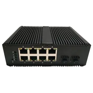 Nuovo design nero 10 porte gigabit POE interruttore industriale suppoet VLAN per più ambienti