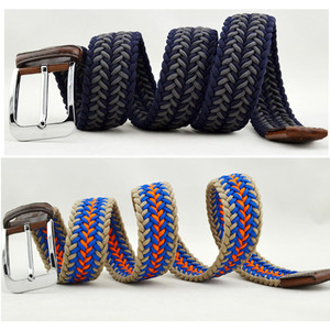 <span class=keywords><strong>Ceinture</strong></span> <span class=keywords><strong>tressée</strong></span> extensible et élastique au design unique pour hommes, largeur de 3.4cm, ceintures de golf tricotées - Product Image 3