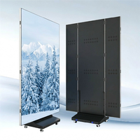 Écran d'affichage LED pliable P2 à trois volets, raccordement sans soudure, synchronisation et asynchronisation, double face, pour hall d'exposition, salon professionnel, écran de fond de scène
