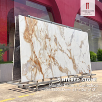 Dalle en pierre frittée 1200x2800mm, marbre blanc Calacatta Gold Vein d'Italie, pour revêtements muraux et design intérieur