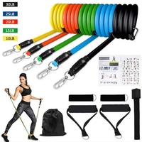 Ensemble de bandes de résistance TPE Riello 11 pièces, 5 couleurs, haute élasticité, 10-30 lbs, bandes d'exercice pour la musculation