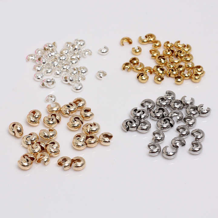 3mm/4mm/5mm 18k Gold Plated Open Crimp Beads Covers Crimp End Beads Stopper Spacer Beads For DIY Jewelry Making Supplies From Ddmyaug, $7.63