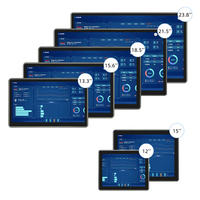 PC Panel Tanpa Kipas All-in-One Monitor Layar Sentuh Industri PC Panel Industri 12.1" 15" 15.6" 21.5" 23.8" Dual LAN dengan RS232