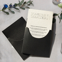 Cartes de vœux de luxe personnalisées en gros avec logo, cartes de remerciement en relief profond avec pochette en papier pour emballage de boutique