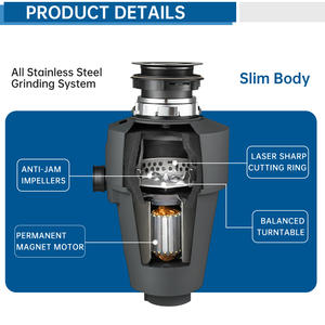 家庭用電気ステンレス鋼1HP DCモーター連続式生ごみ処理機1050ml容量2年間サイレンサー技術 - Product Image 2