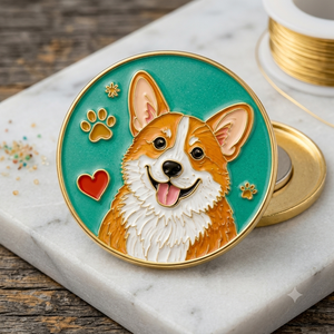 Llavero de esmalte cloisonné con retrato personalizado de mascota, imán conmemorativo personalizado para perro o gato, recuerdo hecho a mano - Product Image 1