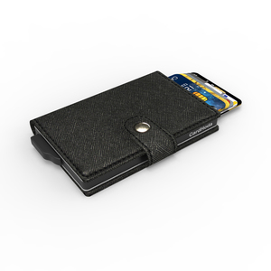 Slim PU <b>Card</b> <b>Holder</b> <b>Wallet</b> Unisex Minimalist Fold Closure Black Visa <b>Card</b> Slot Design - Product Image 6