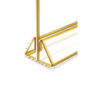 Numéros de table de mariage en acrylique <span class=keywords><strong>double</strong></span> face format A5, cadres photo, porte-panneaux transparents avec bordure dorée de 3 mm et <span class=keywords><strong>support</strong></span> <span class=keywords><strong>vertical</strong></span> - Product Image 6