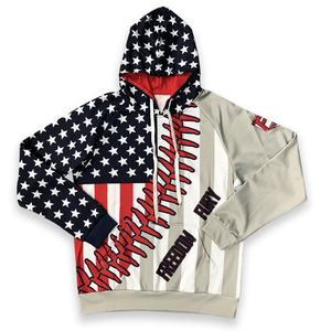Felpa con Cappuccio Invernale Personalizzata da Uomo, Stile Vintage, in Poliestere e Cotone, con Design Ricamato e Sublimato, Serie Baseball - Product Image 2